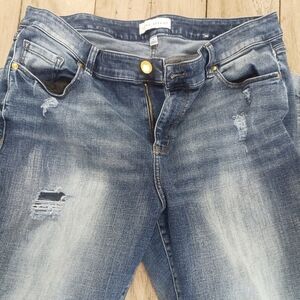 Lane Bryant distressed blue jeans